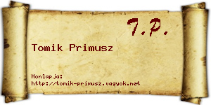 Tomik Primusz névjegykártya
